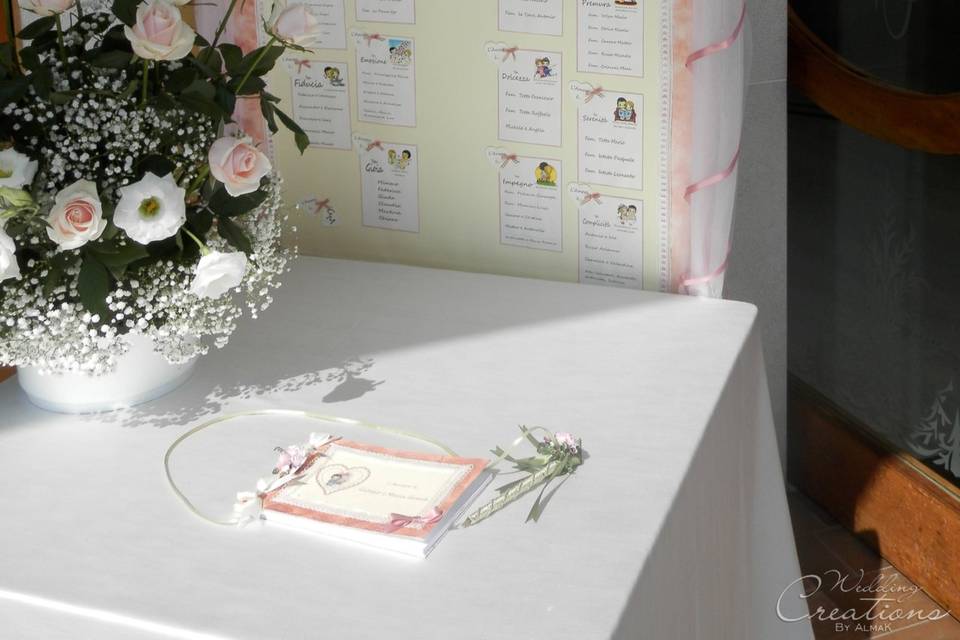 Tableau e guestbook tema amore