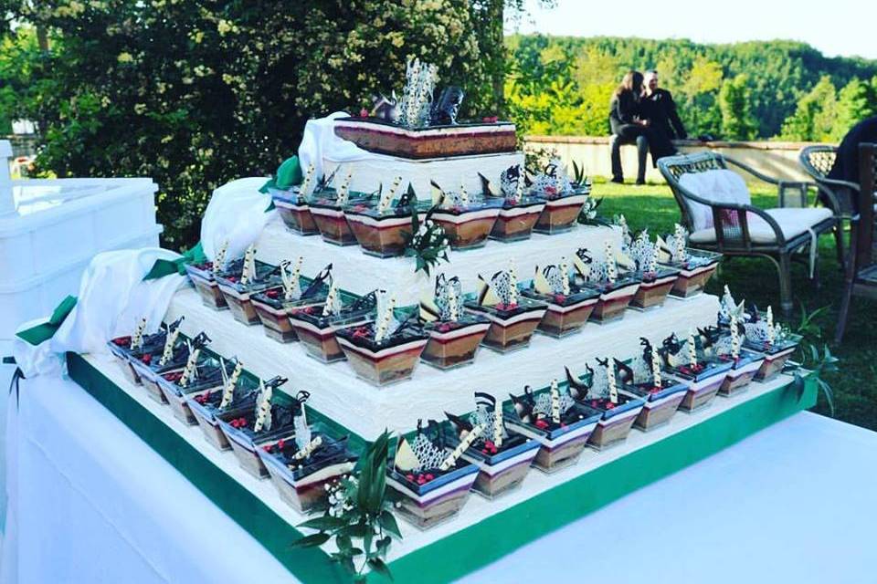 Wedding cake con bicchierini