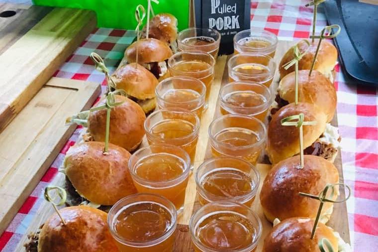 Pulled Pork bites & beer shots