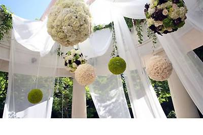 Sfere in bianco e verde