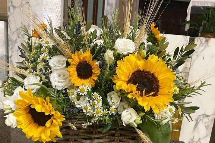 Matrimonio con girasoli