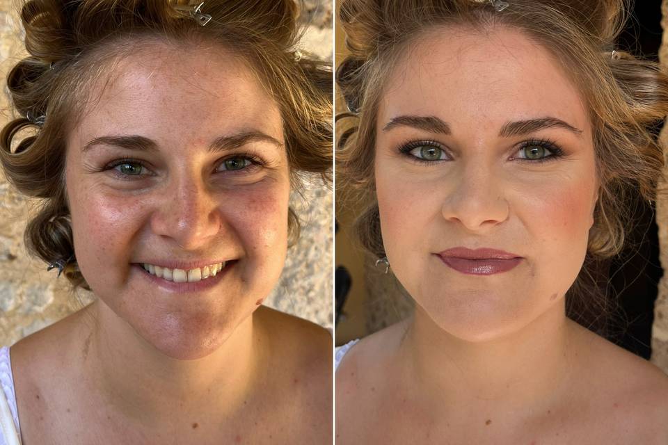 Makeup sposa prima e dopo