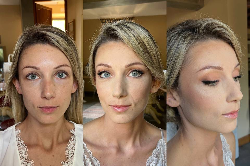 Makeup sposa prima e dopo