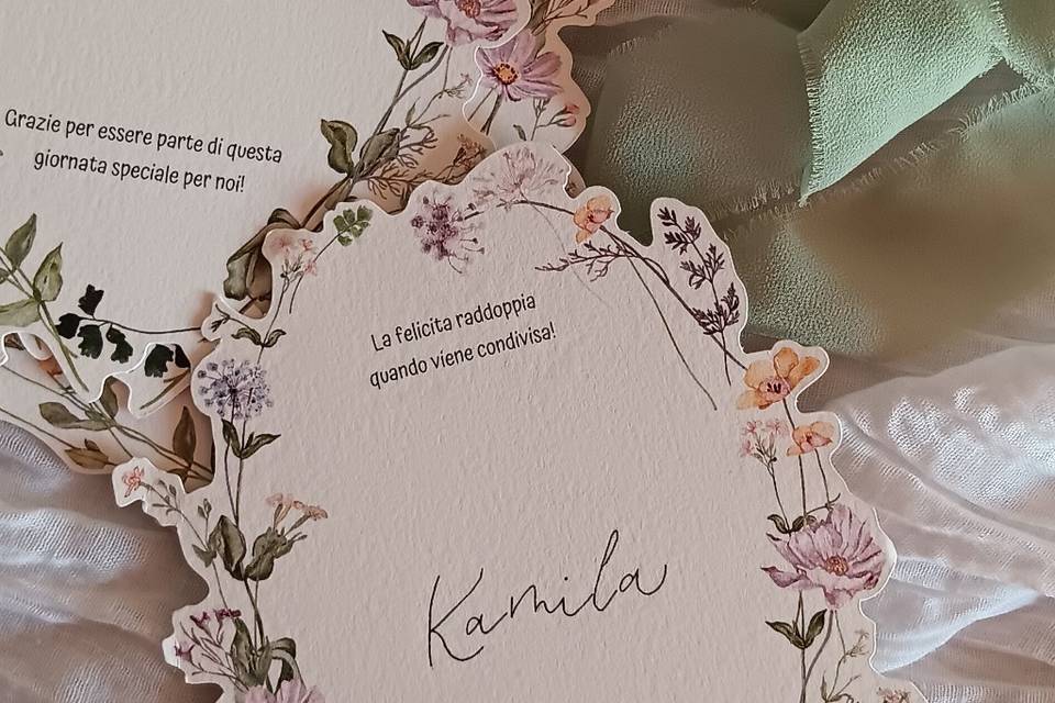 Menù sagomato floreale