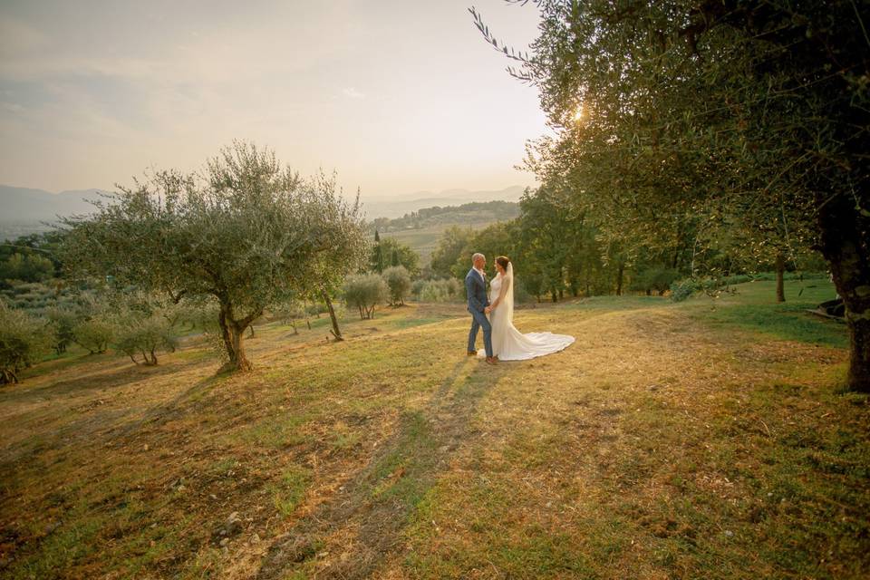 Tuscany view with couple