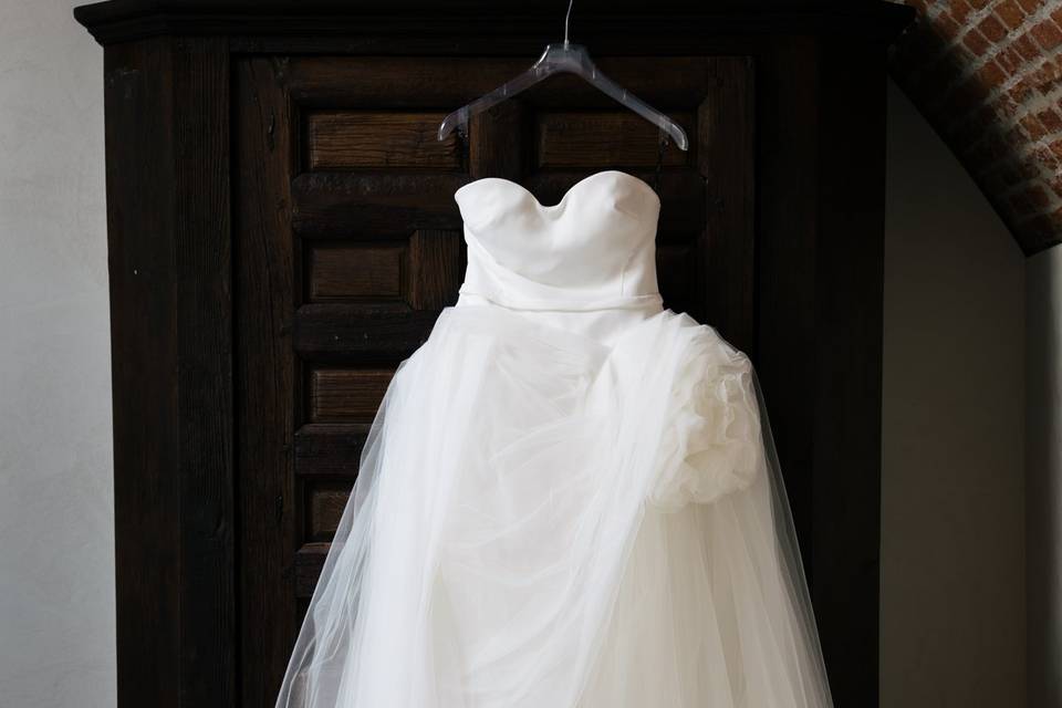 Dettagli dell'abito da sposa