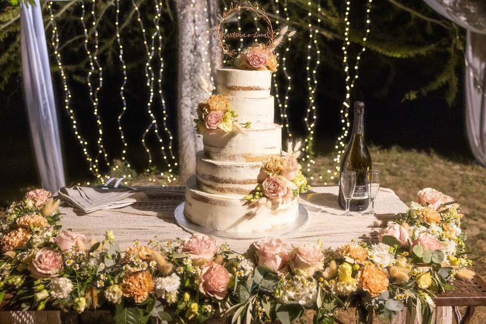 Romantico taglio della torta