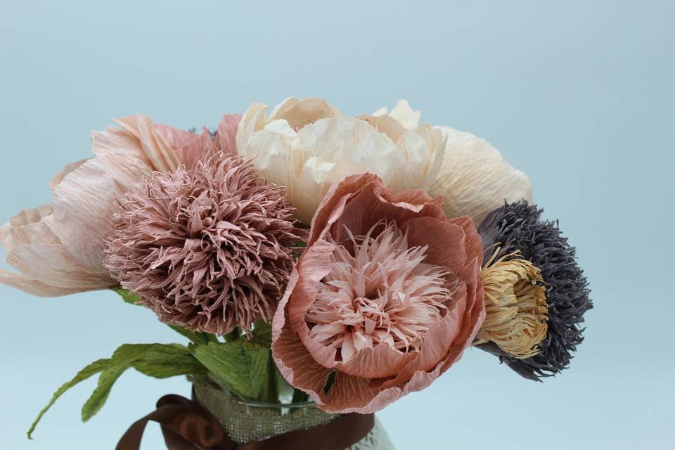 Bouquet peonie tortora