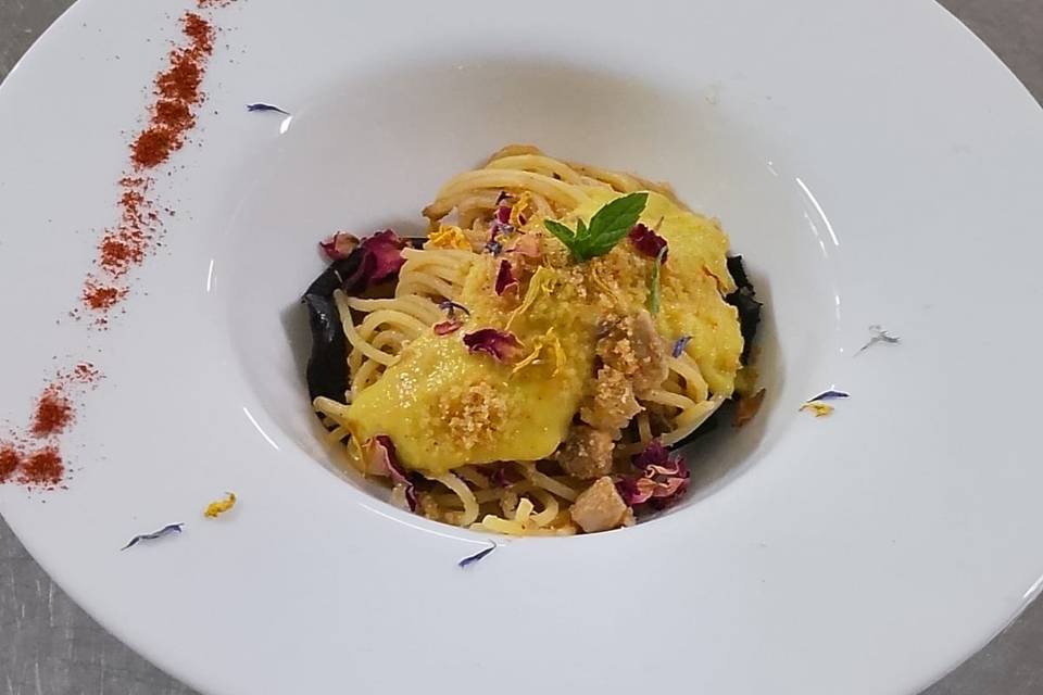 Raviolo ripieno di cernia