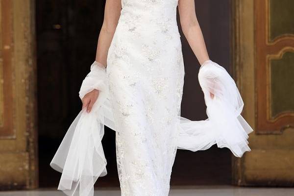 Abito sposa tubino pizzo