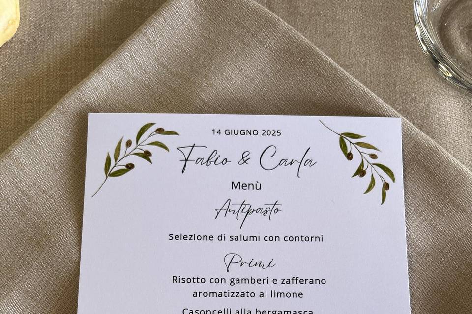Menu Carla e Fabio
