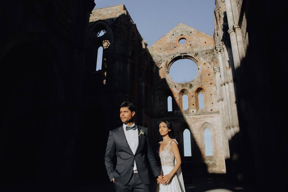 Ritratto sposi a San Galgano