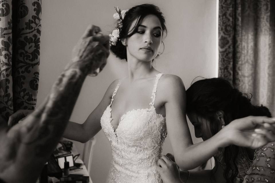 Sposa che si prepara