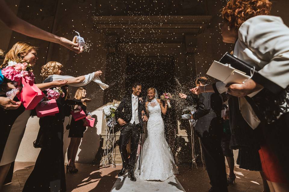 Sposi all'uscita di chiesa
