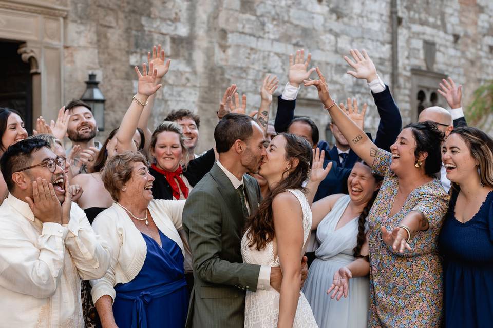 Gruppo famiglia degli sposi