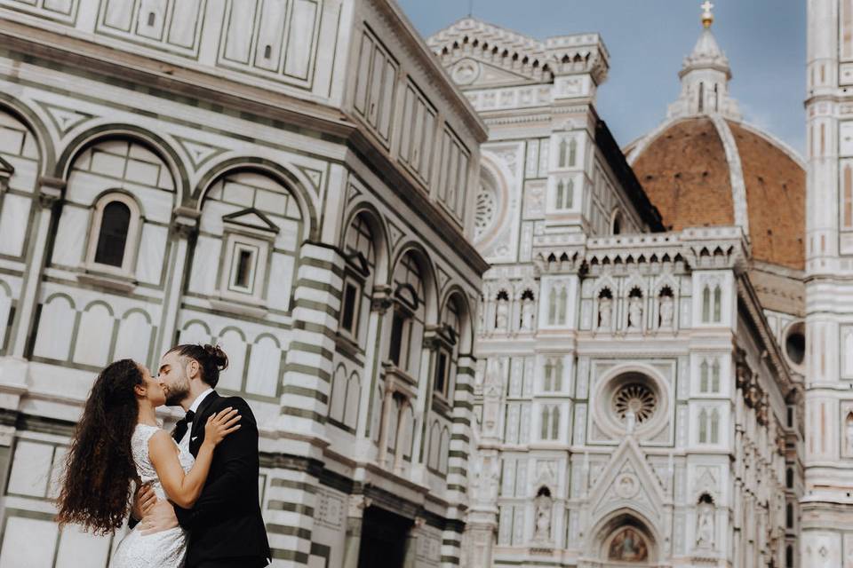 Sposi in piazza a Firenze
