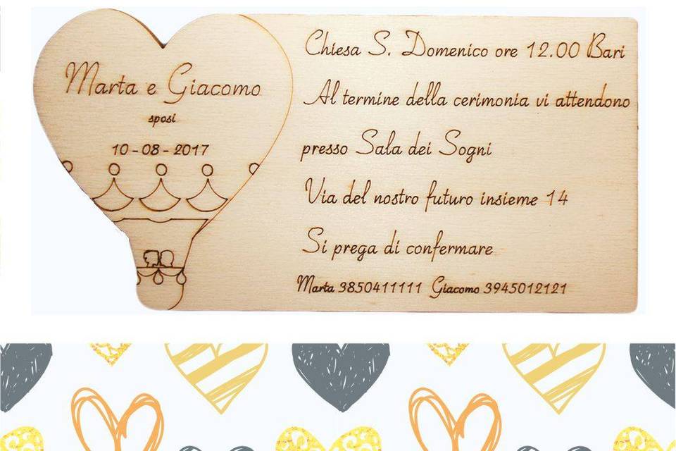 Partecipazioni legno intaglio