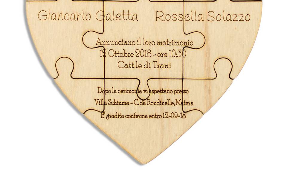 Partecipazioni legno intaglio