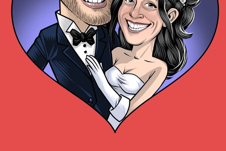 Caricatura sposi di benvenuto