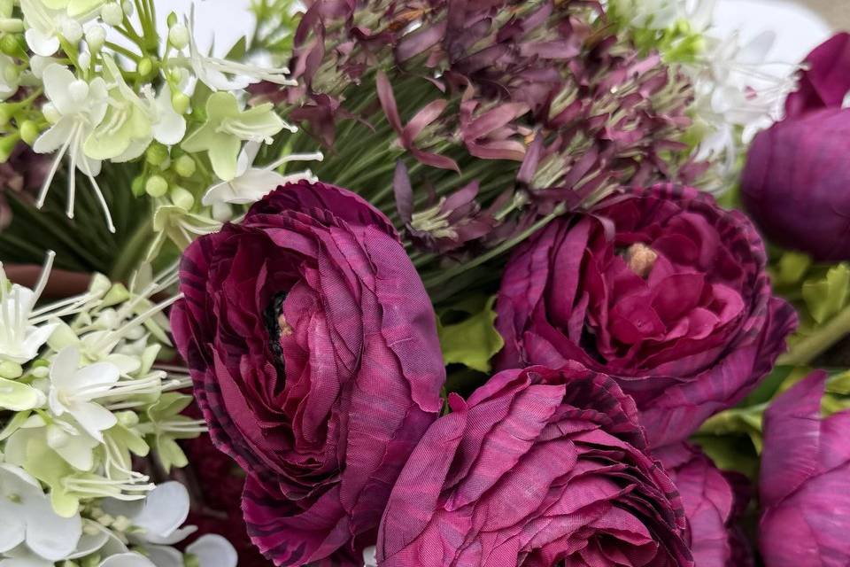 Dettaglio fiori bordeaux