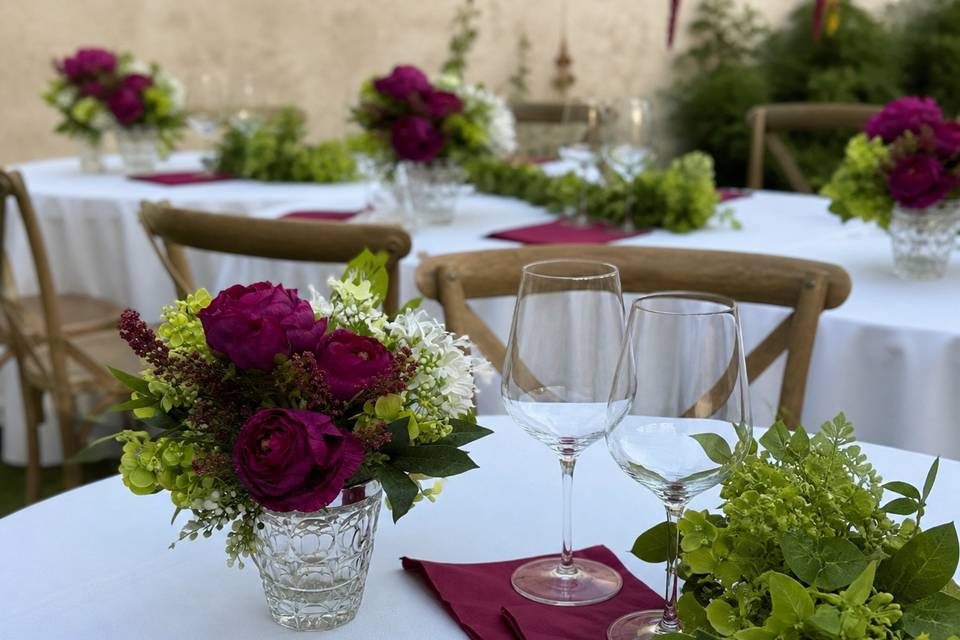 Dettaglio fiori bordeaux