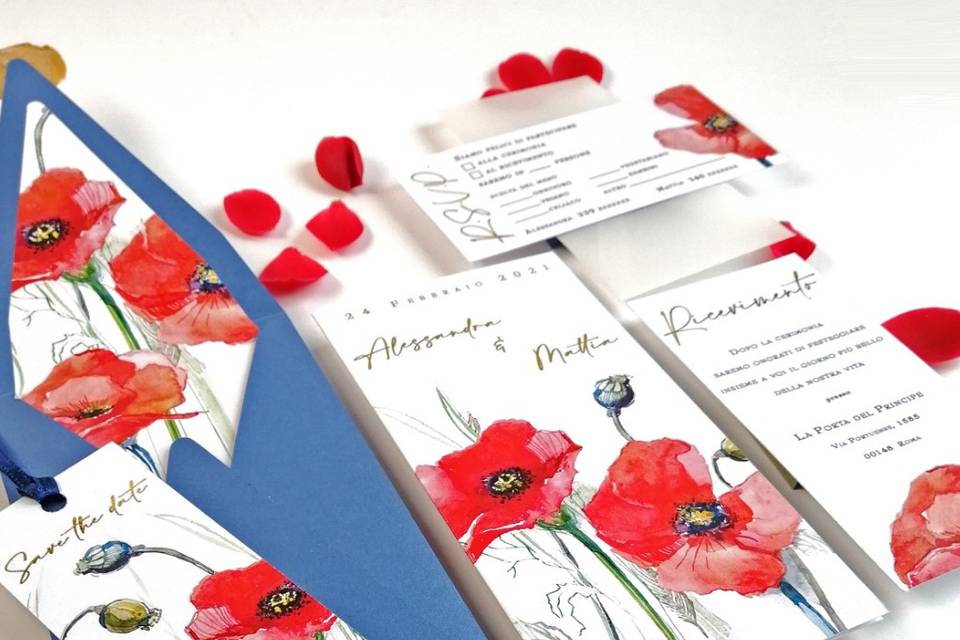 Wedding stationery Papaveri