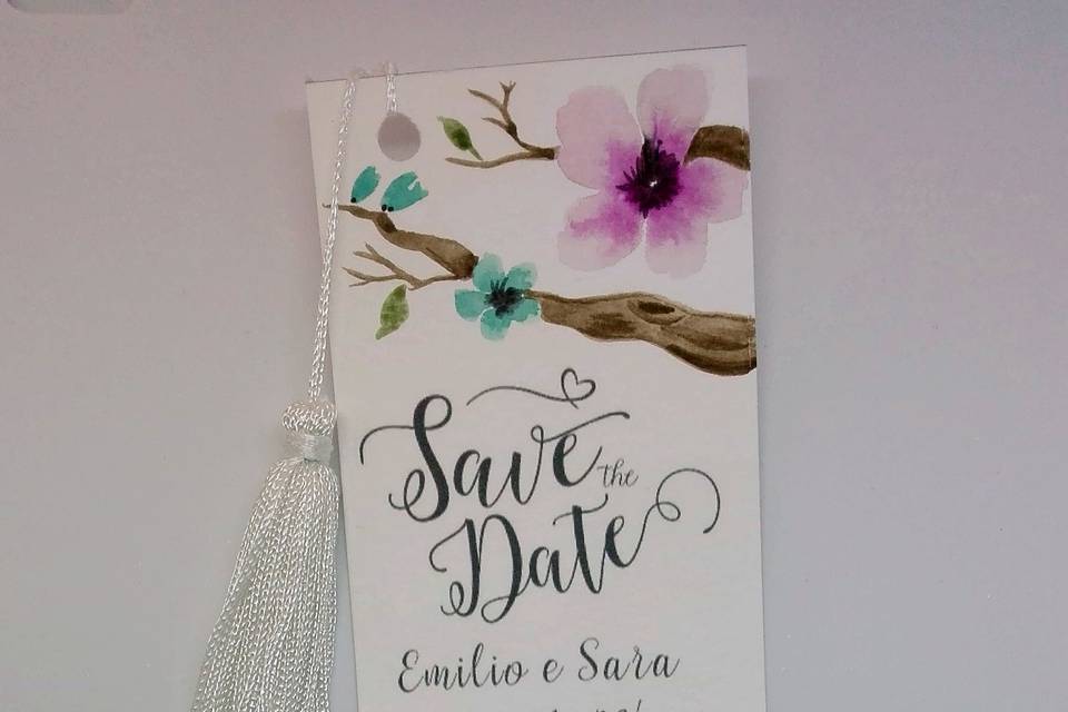 Segnalibro savethedate dipinto