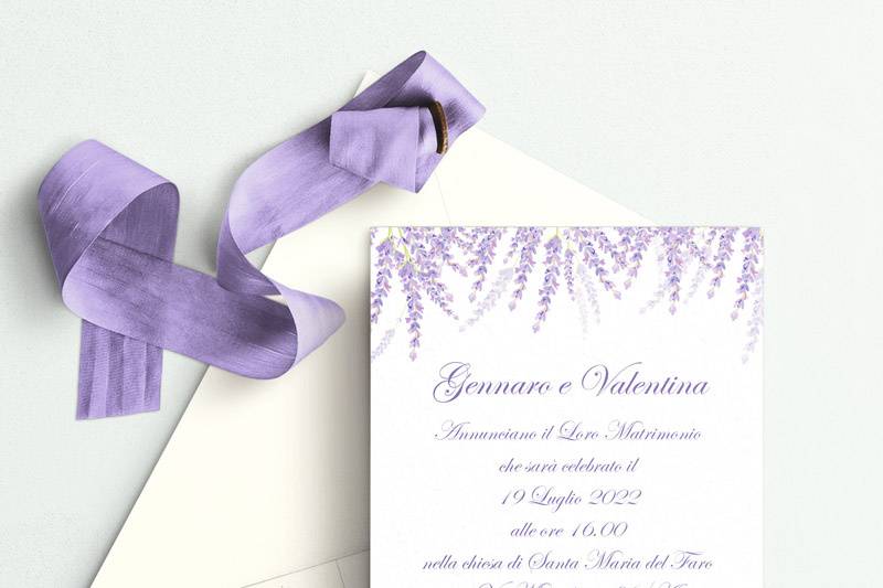 Partecipazione lavanda 12x18