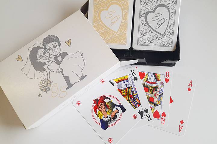 Carte da gioco con caricatura