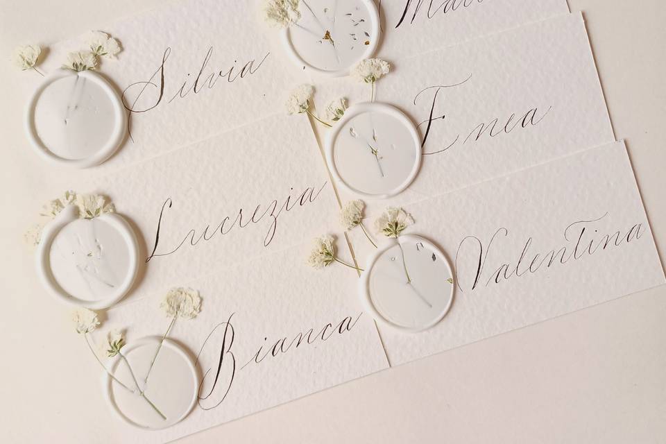 Segnaposto calligrafati