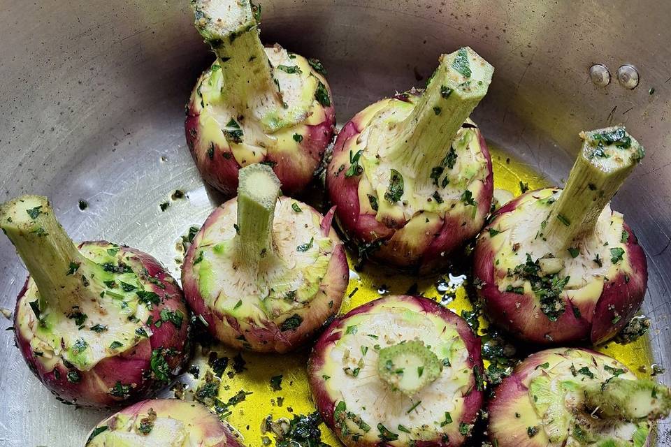 Preparazione carciofi