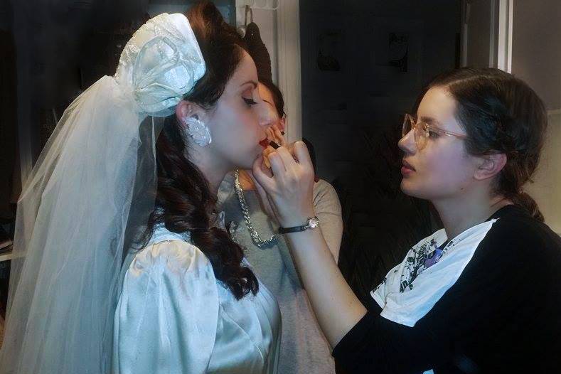 Backstage shooting sposa retrò