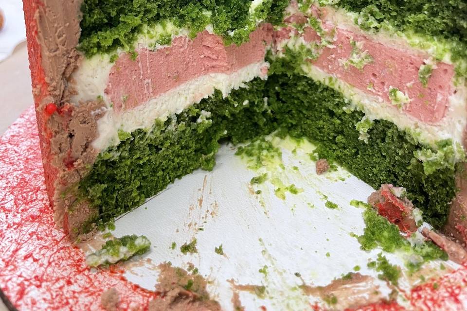 Torta agli spinaci con mousse