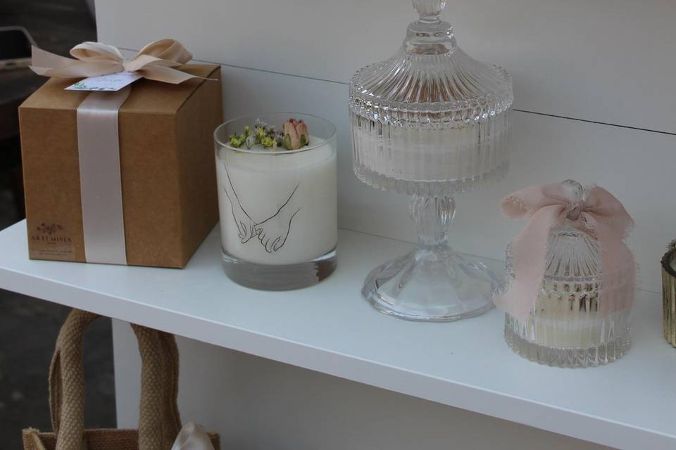 Candele profumate in cloche