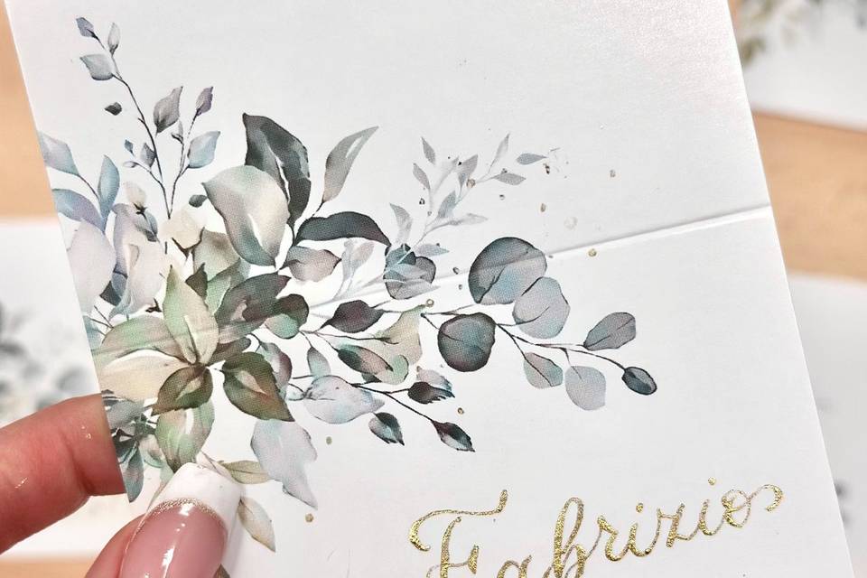Segnaposto in calligrafia oro