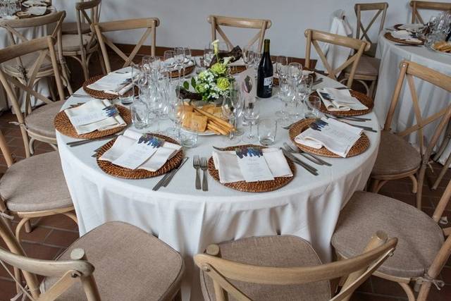 Una mise en place in tenuta