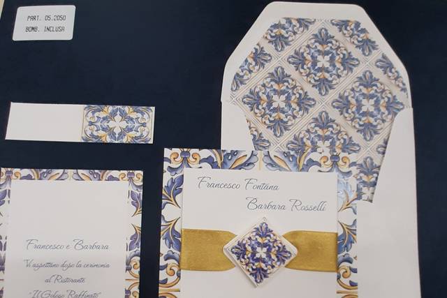 Partecipazione nozze con greca