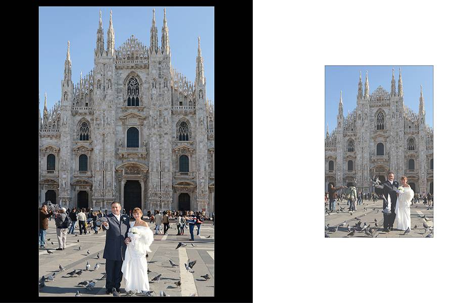 Sposi davanti al Duomo, Milano