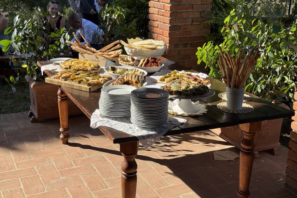 Aperitivo nel loggiato