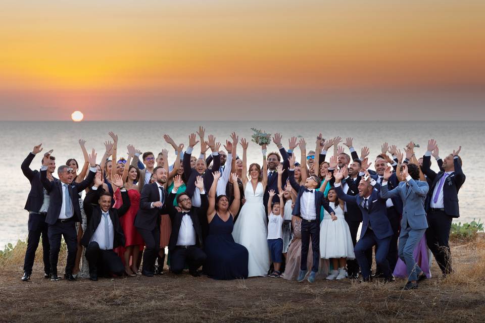 Foto matrimonio con amci