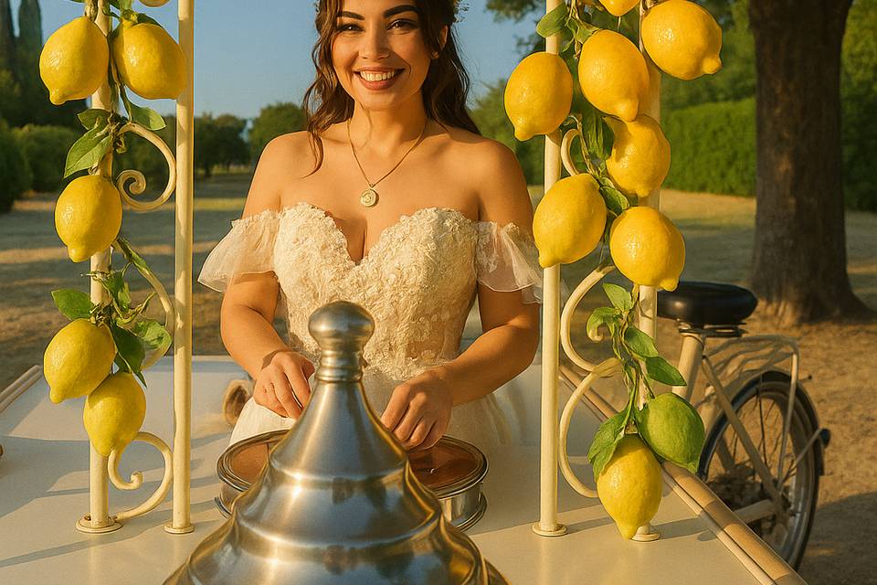 Sposa con carretto