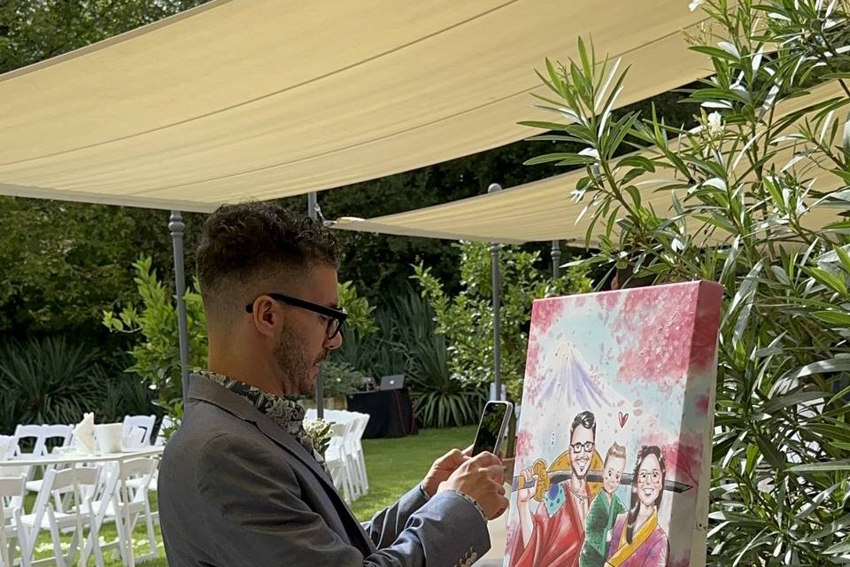 Ospite fotografa la tela