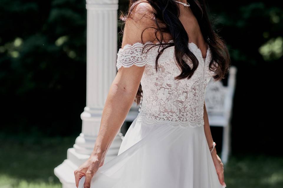 semi raccolto sposa