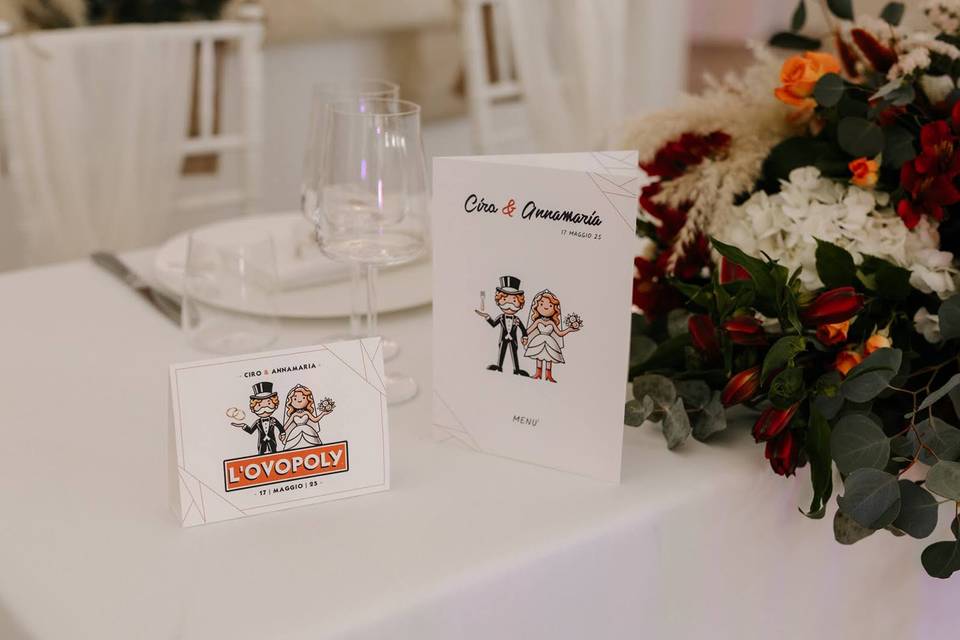 Segnatavolo e menu