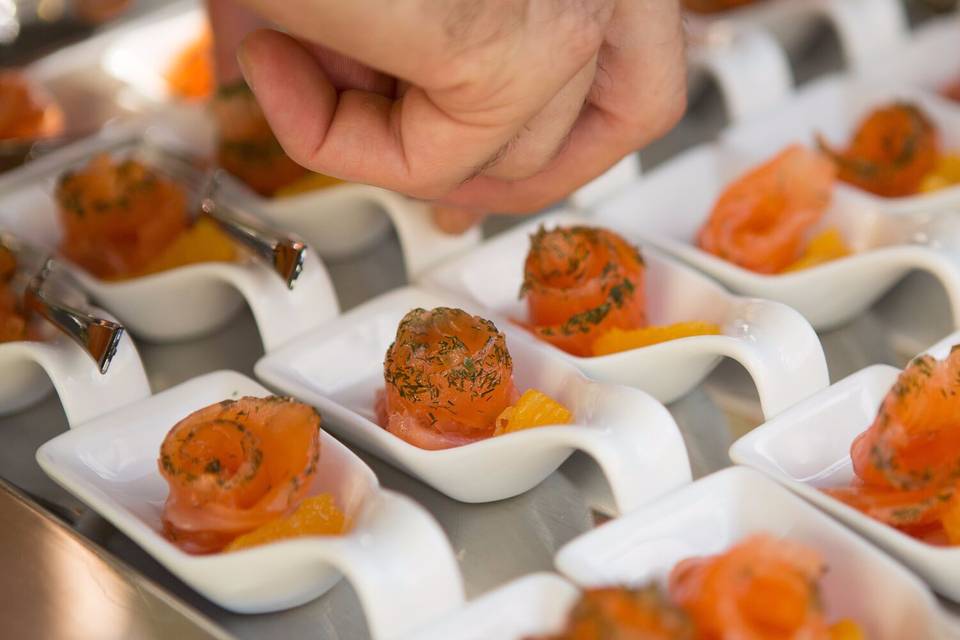 Il salmone in aperitivo