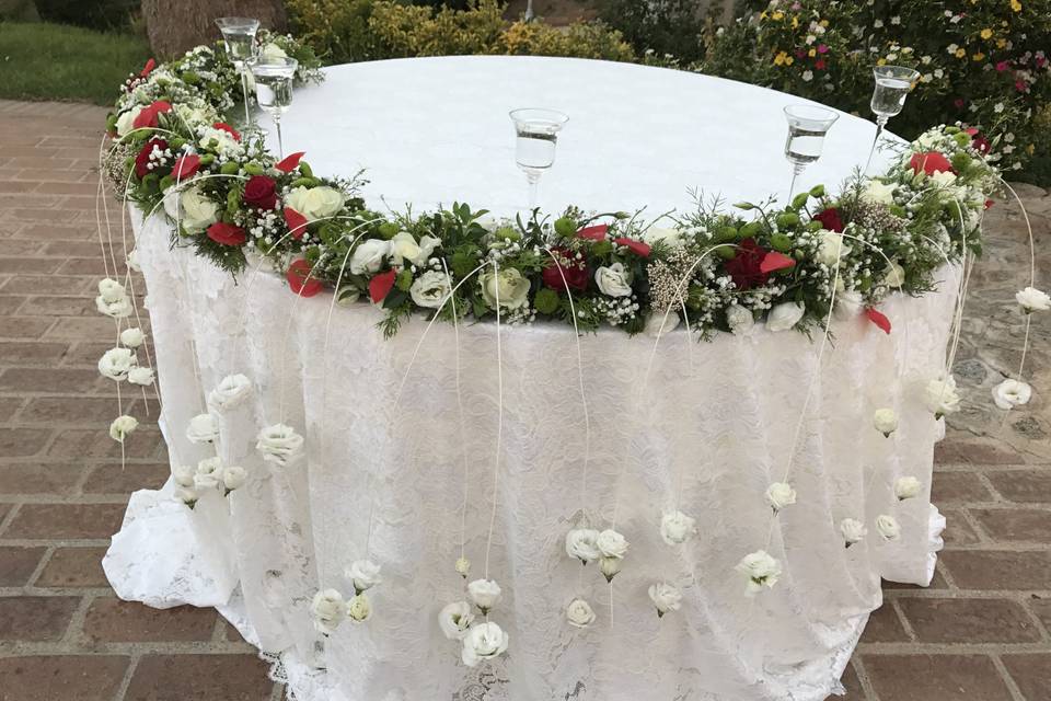 Decorazione tavolo sposi