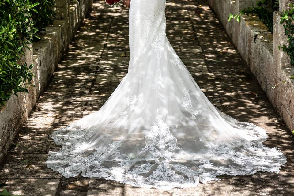 Vestito sposa e buoquet