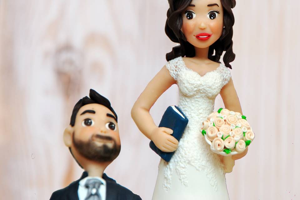 Cake topper insegnante e pc