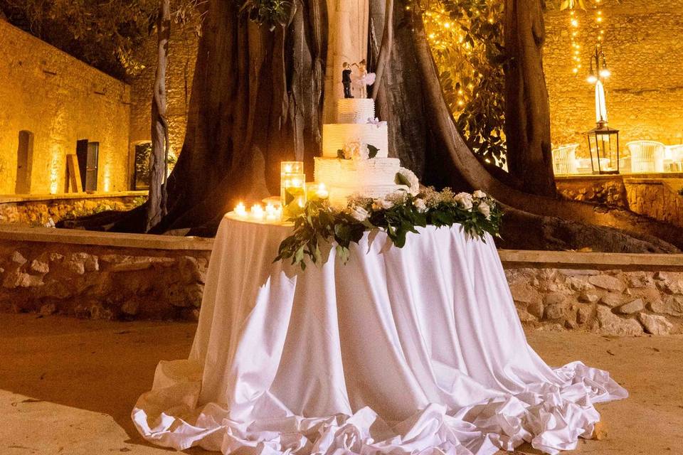 Wedding cake sotto il ficus