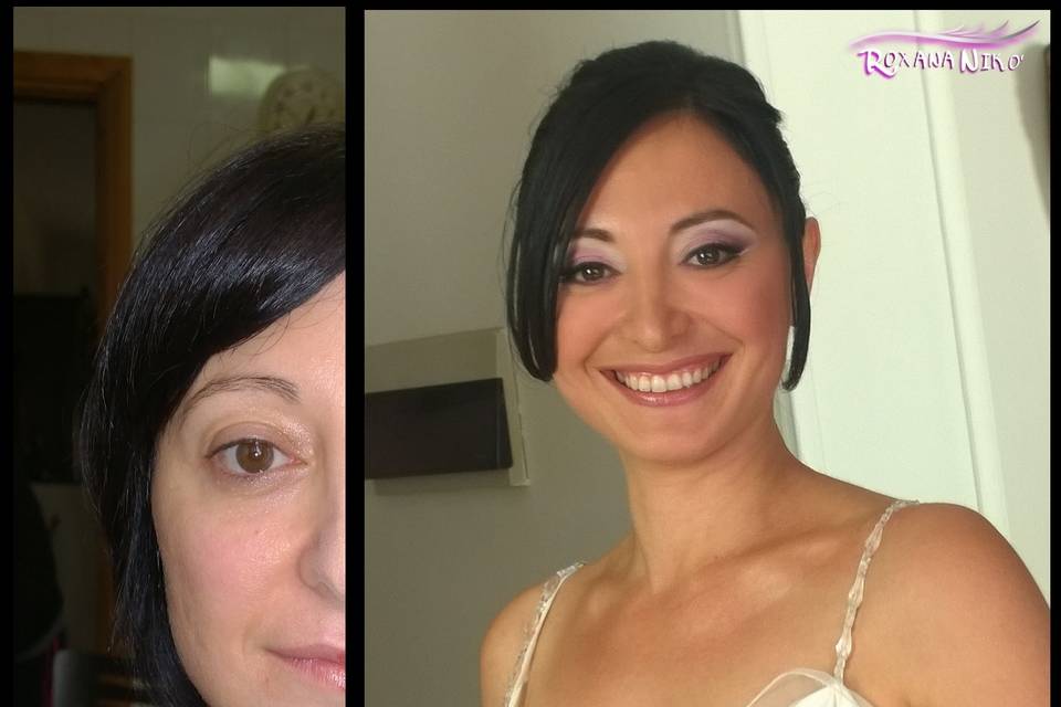 Prima e dopo trucco sposa